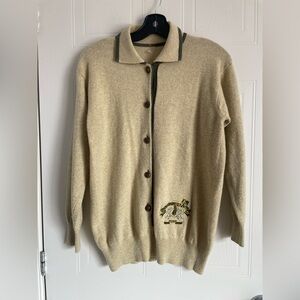 Vintage Golf Knit Polo Sweater Size M Embroidered Crest Heritage Style